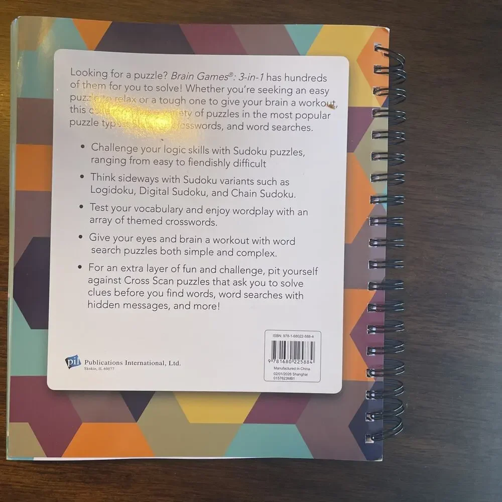 Brain Games - 3-In-1: Word Search, Sudoku, Crosswords (Spiral Bound)